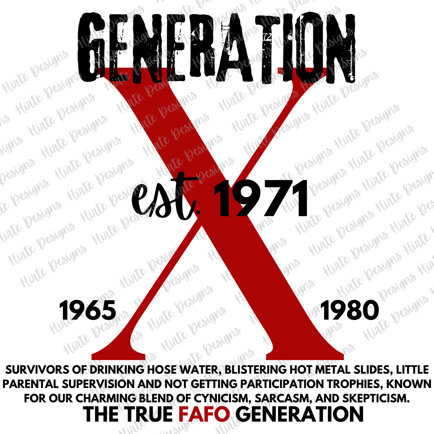 Generation X FAFO Digital Design Choice of Birth Year 1965 to 1980