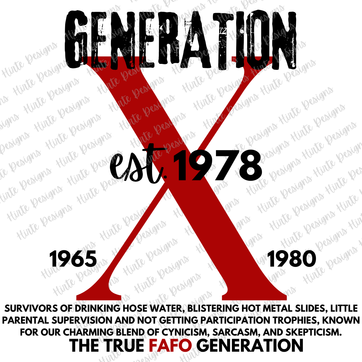 Generation X FAFO Digital Design Choice of Birth Year 1965 to 1980