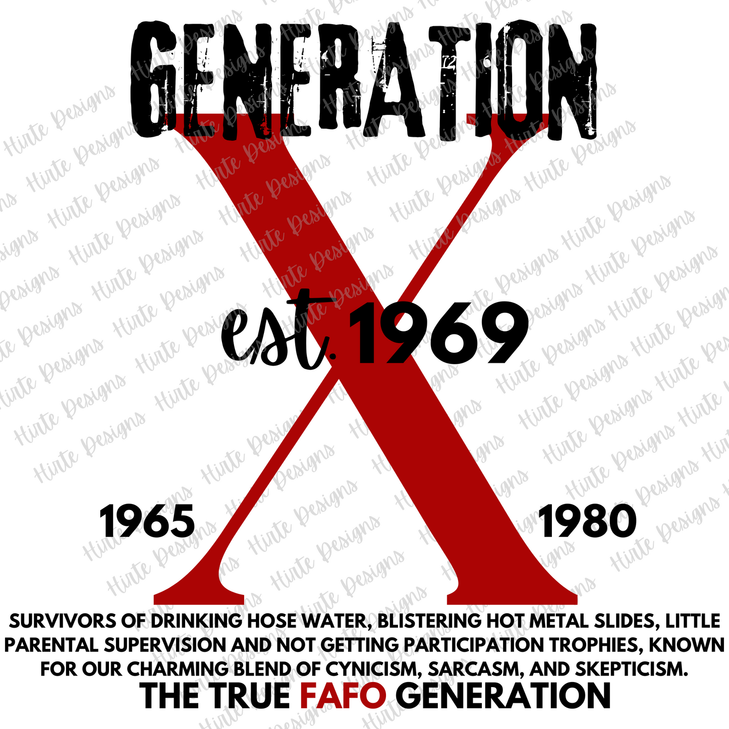 Generation X FAFO Digital Design Choice of Birth Year 1965 to 1980