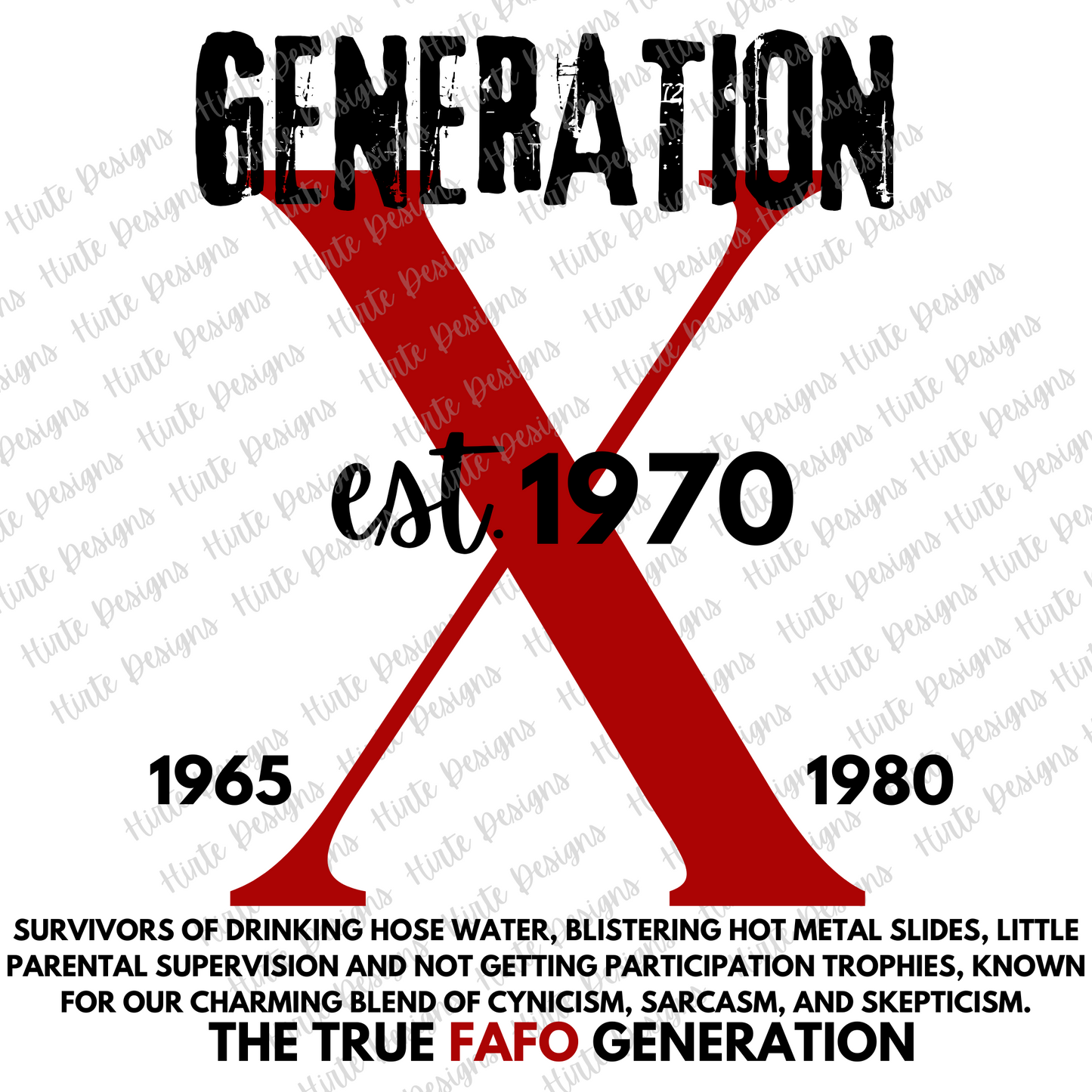 Generation X FAFO Digital Design Choice of Birth Year 1965 to 1980
