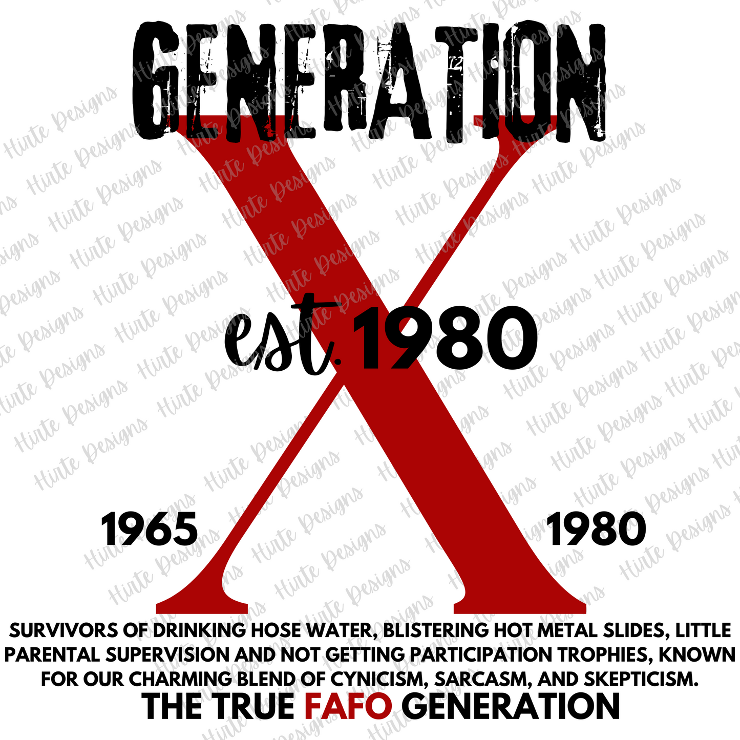Generation X FAFO Digital Design Choice of Birth Year 1965 to 1980