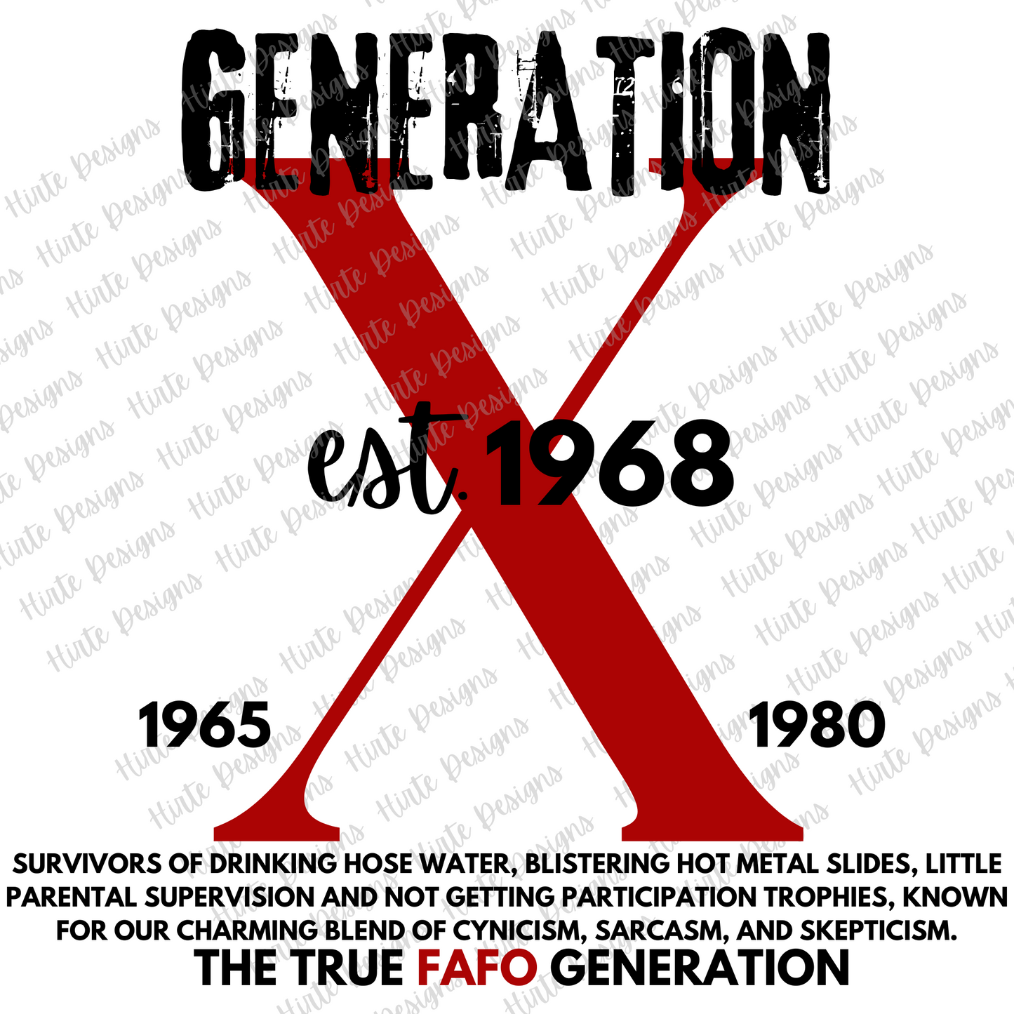 Generation X FAFO Digital Design Choice of Birth Year 1965 to 1980